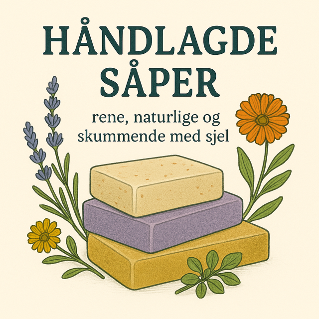 Håndlagde såper-rene, naturlige og skummende med sjel